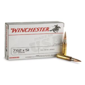 Winchester White Box, .308 (7.62x51mm), FMJ, 147 Grain, 100 Rounds